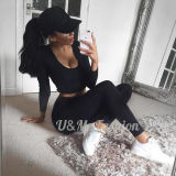 Sexy Ladies High Waist Long Sleeves T Shirt Tracksuits