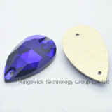 Dark Blue Sew on Teardrop Crystal Rhinestone Flatback Button