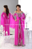 Fuchsia Chiffon Mother Dress Arabic Lace Prom Evening Dresses Z5067