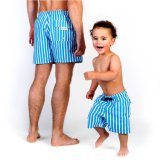 2015 Striped Printing Swimming Shorts Beach Shorts for Father and Son