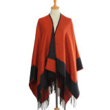 Lady Fashion Acrylic Knitted Winter Woven Fringe Shawl (YKY4585)