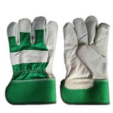 Cow Split Leather Half Lined Full Palm Green Work Glove