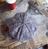 Autumn and Winter Warm England Plaid Retro Casual Beret Hat
