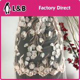New Arrival Elegant 3D Embroidery Flower Pattern Fabric for Wedding Dress Full Dress Skirt