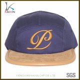Wholesale Cotton Embroidered Suede Brim 5 Panel Hat