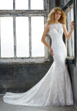 Sleeveless Bridal Gowns Mermaid Lace Beach Wedding Dress Ht1029