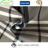 100 Polyester 260t Twill Print Lining Classic Big Check Pattern for Women's Wind Coat and Jacket