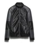 Men's Leather PU Jacket for Winter with Zipper