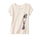 Lovely Girls Fancy Short Sleeve T Shirt with Logo 2014 Summer
