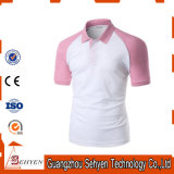 Brand Logo Stylish Sports Pink and White Cotton Polo Tshirt