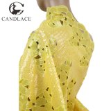 New Arrival Yellow Color Handcut Double Organza Lace
