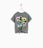 Lovely Girl's T Shirt with Mouse Decoration