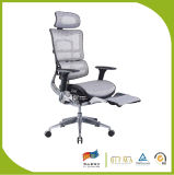 High Back White Cushion for Office Manager Chair with Footrest