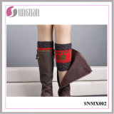 Latest Winter Snowflake Contrast Color Leg Warmers Knitted Socks