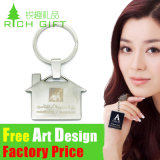 Custom Zinc Alloy/Leather/PVC Keyring with Metal Ring