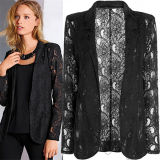 Good Quality Fashion Sexy Lace Hollow out Women Coats (50016)