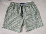 Customized Men's Small Checked Seersucker Beach Shorts Yarn Dyed Swimming Shorts