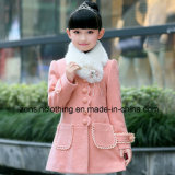 Girls' Woollen Coat Children Clothes with Detachable Fur Collar