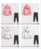 Ks61 New Best High Quality Fashion Children Suits Girls Suits Long Sleeve Two Piece Rabbit Ears Hooded Pullover Clothes
