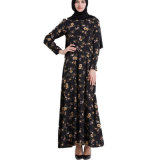 Women's Long Sleeve Dress Muslim Dress Islamic Clothes Silk Kaftan Bohemia Style Blue Lace