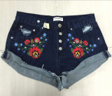 2016 Women Embroidery Fashion Denim Short Jeans