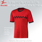 Healong 100% Polyester Customized Any Logo Football Jersey Soccer Shirt