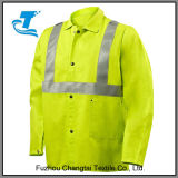 Fire Resistant Cotton Lime Green Jacket with Silver Reflective Stripes