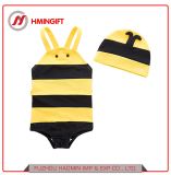 High Quality Cute Bee Baby Swimsuit Girl Two-Piece Swimsuit with Cap