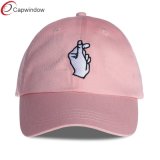 100% Cotton 6 Panel Baseball Cap with Flat Embroidery Logo Love