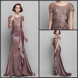 Sheath Formal Gown Lace Satin Evening Dress W1471917