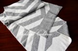 Cashmere Knitted Scarf with Jacquard Big Herringbone Pattern
