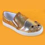 Girl Gold Glitter Toecap 3D Animal Casual Kd Sneaker Kids Shoes
