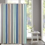 Vertical Stripes Printed Waterproof Polyester Fabric Bathroom Shower Curtain (03S0005)