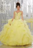 Spaghetti Crystal Organza Ballgown Prom Quinceanera Dress (89148)