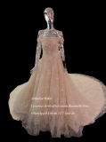 Aoliweiya Champagne Sequins Princess Wedding Dress