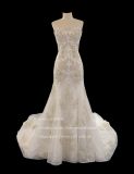 Aolanes Sliver Lace Strapless Trumpet Wedding Dresses