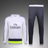 2016 Real Madrid White Football Training Suit and Winter Long Sleeved