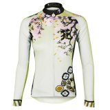 Sports Outdoors Women's Long Sleeve Shirt Cycling Jerseys Flowers Patterned White