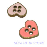 4 Hole Heart-Shaped Alloy Snap Button