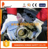Ddsafety 2017 Bleach Cotton Polyester String Knit Blue PVC Dots Both Sides Working Safety Glove
