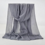 Wholesale Plain Dyed Polyester Fashion Scarf with Shinning Powder (HWBPS34)