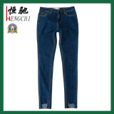 Lady's High Quality Blue Color Wholesale Slim Fashion Jeans