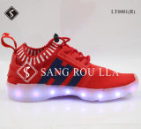 Fly Knit Women and Kids LED Shoes with Light Outsole