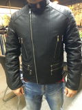 Full Zipper Men Motorcycle Sport PU Leather Outdoor Wear (SAT003)