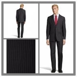 Tailor Made Two Button Classic Fit Men's Black Striped Formal Suit (SUIT6204)