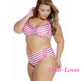 Fashion Plus Size Striped Curvy Underwire Swimsuit