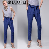 High Quality Designer Women Tapered Cotton Trouser Pant with Belt