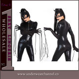 Wholesale Black Jumpsuit Fullbody Cat Woman Lingerie PVC Catsuit (TGP867)