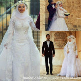 Lace Muslim Bridal Gowns Arabic Dubai Wedding Dress A2042