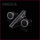 VAGULA Classic Onyx Gemelos Tie Pin Cufflinks Tie Bar Set Official Tie Clip (T62285)